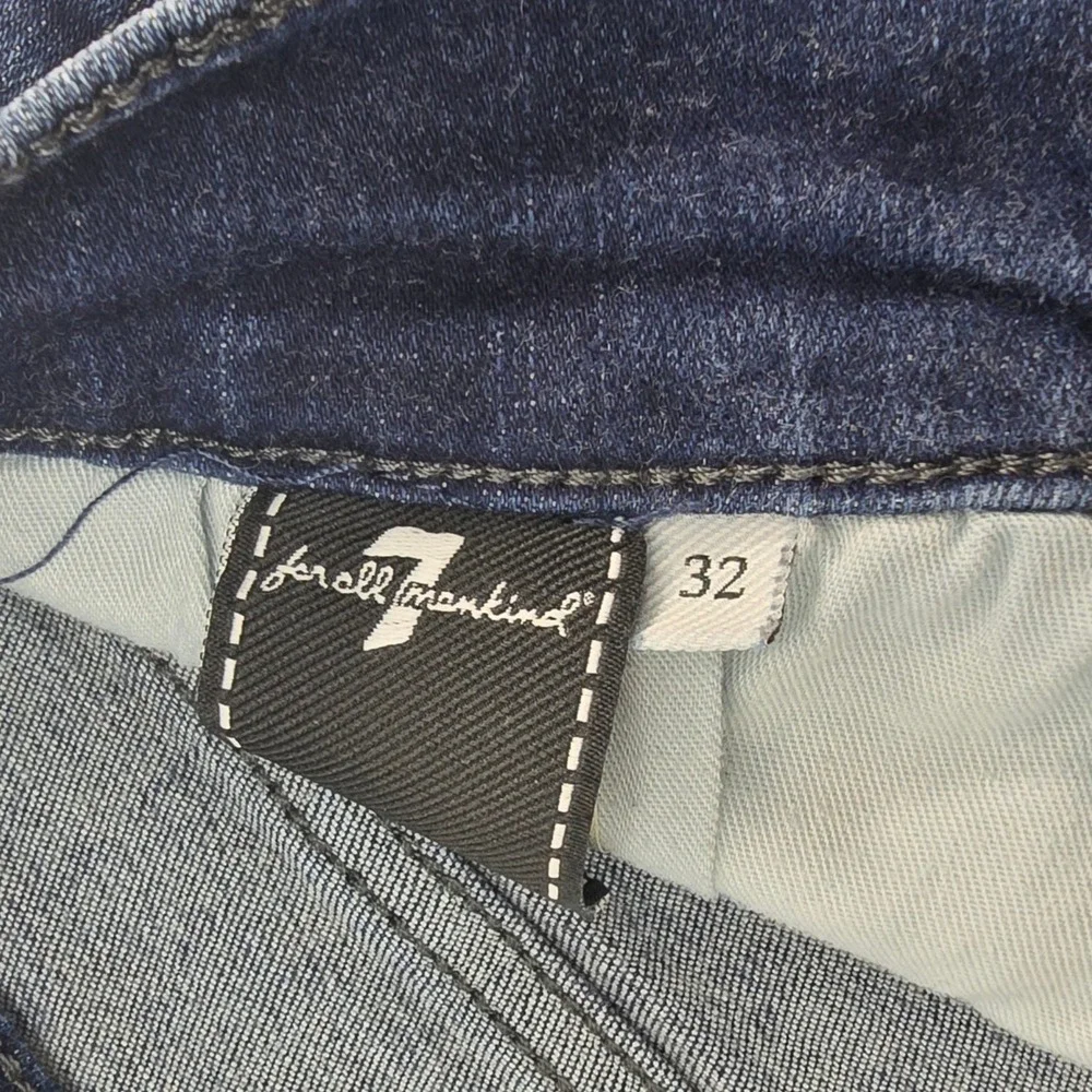 7 For All Mankind Austyn Squiggle Jeans Mens 32 Dark Lago Blue Straight Designer
